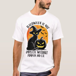 Spookes Halloween mit witziger schwarzer Katze und T-Shirt