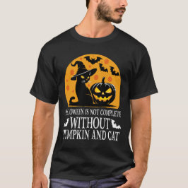 Spookes Halloween mit witziger schwarzer Katze und T-Shirt