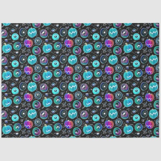 Spookes Halloween Monster Eyeballs-Muster Seidenpapier (Vorderseite)