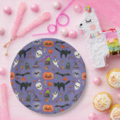 Spookes Halloween-Muster - Kürbis, Geisterschläger Pappteller (Party)