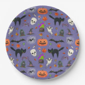 Spookes Halloween-Muster - Kürbis, Geisterschläger Pappteller (Vorderseite)