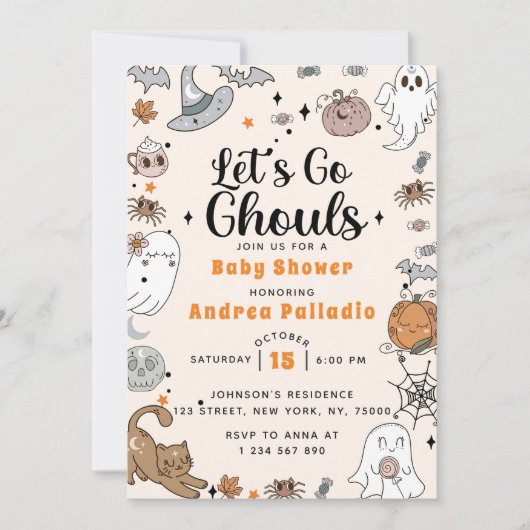 Spookes Halloween Niedlich Ghost Baby Shower Party Einladung (Vorderseite)