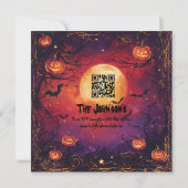 Spookes Halloween-Party - glühende Jacke und Spinn Einladung (Rückseite)