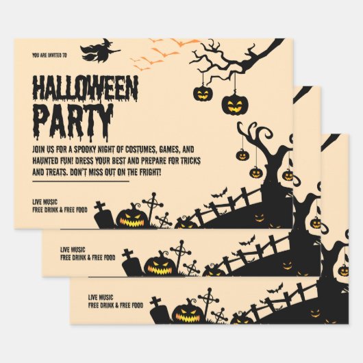 Spookes Halloween-Party lädt Design ein Geschenkpapier Set (Set)