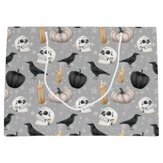 Spookes Halloween-Party-Muster Große Geschenktüte (Vorderseite)