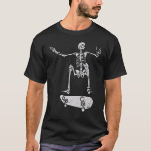 Spookes Halloween-Party Skateboarding Skelettkoste T-Shirt