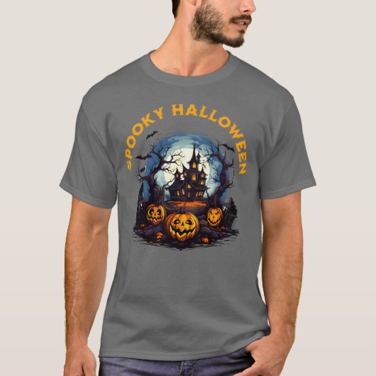 Spookes Halloween-Party witzig T-Shirt (Vorderseite)