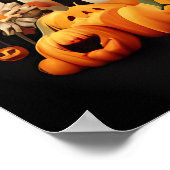 Spookes Halloween Schädelkunst, zitternder weißer Poster (Ecke)