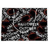 Spookes Halloween-Wörter Party gekachelt Muster Große Geschenktüte (Vorderseite)