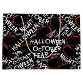 Spookes Halloween-Wörter Party gekachelt Muster Große Geschenktüte (Rückseite)