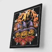 Spookes Halloweenschaukeln unter Vollmond Quadratische Wanduhr (Winkel)