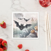 Spookes Haus mit Bat Design Halloween Wasserfarbe Serviette (Beispiel)