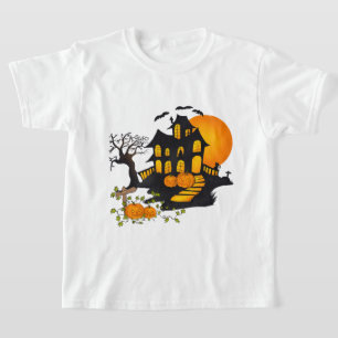 Spookes Haus mit Fledermäusen Halloween-Spaß T-Shirt