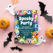 Spookes Monster Kinder Halloween Geburtstagsparty Einladung