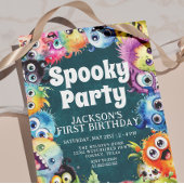 Spookes Monster Kinder Halloween Geburtstagsparty Einladung