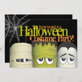 Spookes Monster & Mummy Halloween Party Einladung (Vorne/Hinten)
