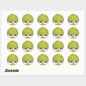 Spookes Niedliches Green Monster Kopf Halloween St Runder Aufkleber (Blatt)