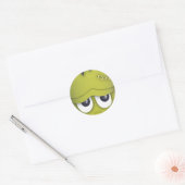 Spookes Niedliches Green Monster Kopf Halloween St Runder Aufkleber (Umschlag)
