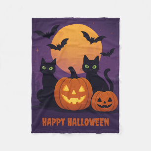 Spookes Niedliches Halloween - Schwarze Katzen und Fleecedecke