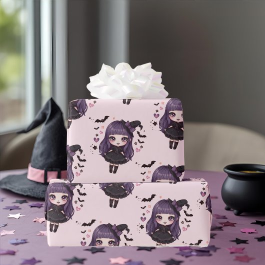 Spookes niedliches, lila-rosa Mädchen-Muster Geschenkpapier
