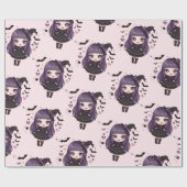 Spookes niedliches, lila-rosa Mädchen-Muster Geschenkpapier (Flach)