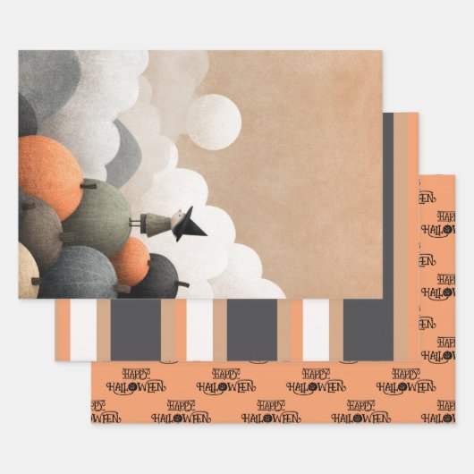 Spookes Niedliches WasserfarbenkunstHalloween Geschenkpapier Set (Set)