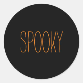Spookes schwarz-orangefarbenes Halloween, handschr Runder Aufkleber