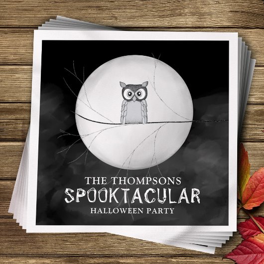 Spookes Schwarz und Weiß Halloween Custom Serviette