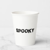 Spookes schwarz-weißes Halloween Pappbecher (Rückseite)