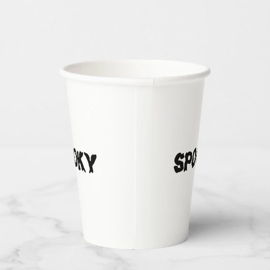 Spookes schwarz-weißes Halloween Pappbecher (Rechts)