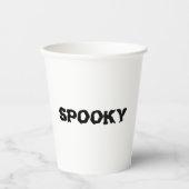 Spookes schwarz-weißes Halloween Pappbecher (Vorderseite)