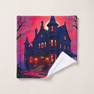 Spookes Spuk Haus im Dusk Design Badhandtuch Set