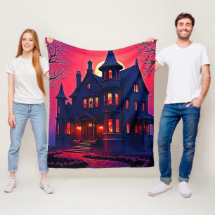 Spookes Spuk Haus im Dusk Design Fleecedecke