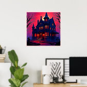 Spookes Spuk Haus im Dusk Design Poster (Heimbüro)