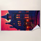 Spookes Spuk Haus im Dusk Design Strandtuch (Vorderseite)