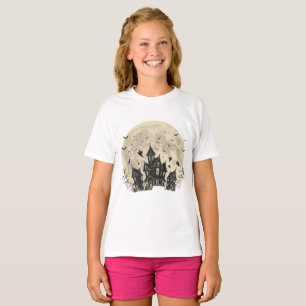Spookes Spuk Haus mit Vollmond und Geistern T-Shirt