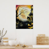 Spookes Spuk HausHalloween, Beängstigende Geister Poster (Küche)