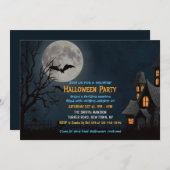 Spookes Spuk Palace Full Moon Halloween-Party Einladung (Vorne/Hinten)