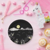 Spookes städtisches WasserfarbenHalloween Pappteller (Party)