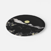 Spookes städtisches WasserfarbenHalloween Pappteller (Schrägansicht)