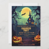 Spookes unheimliches Mondlicht Spuk NachtHalloween Einladung (Vorderseite)