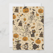 Spookes Vintages Halloween-Party Retro Skelett Einladung (Rückseite)