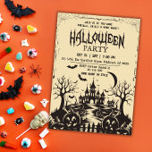 Spookes Vintages Mondlicht Spuk Dunkelnacht Hallow Einladung