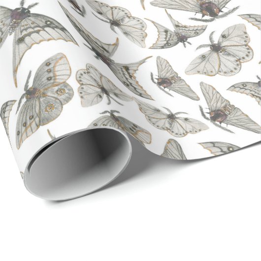 Spookes Vintages Moth Pattern Geschenkpapier (Rolleneckpunkt)