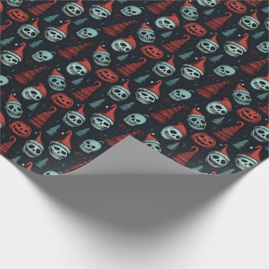 Spookes Weihnachtskulls Geschenkpapier (Ecke)