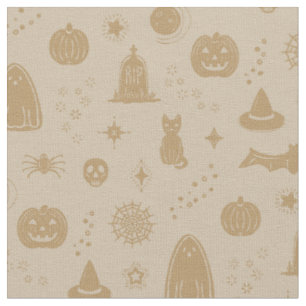 Spookie Dinge Muster - Taube + Fawn Fabric Stoff