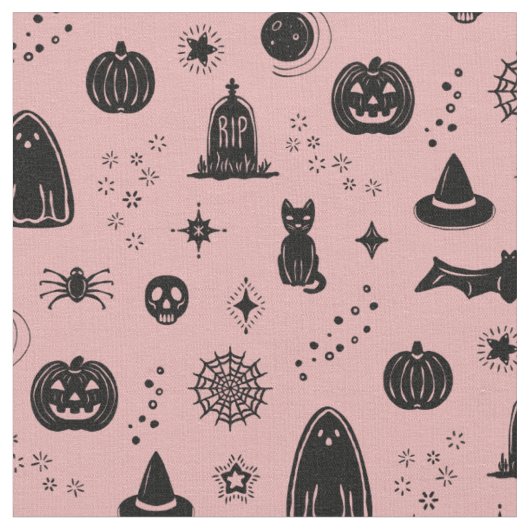 Spookie Things Muster - Rose + Kohle Stoff (Nahaufnahme)