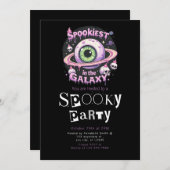 Spookiest Galaxy Modernes Minimalistisches Hallowe Einladung (Vorne/Hinten)