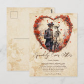 Spookije nach Liebe ein paar Vintage Halloween Postkarte (Vorne/Hinten)