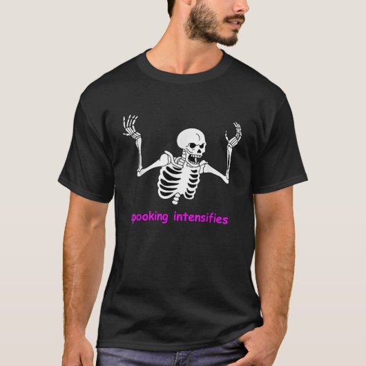 Spooking intensiviert Spooky Skeleton Internet Mem T-Shirt (Vorderseite)